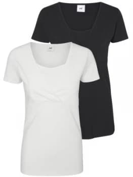 Nursing White & Black Nursing Tops 2 Pack - L