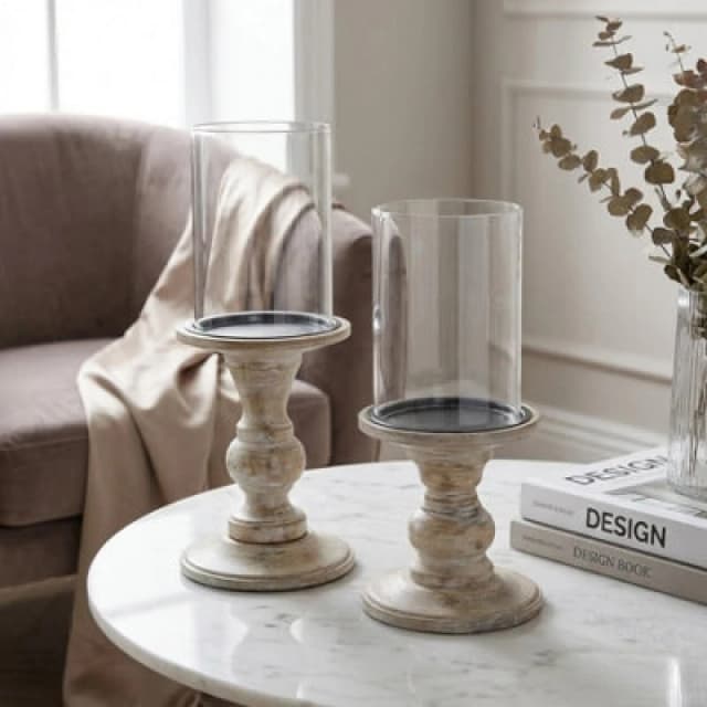 Garden Greatness Maison Pillar Candle Holder Pair