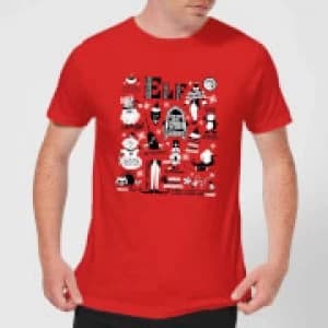 Elf Mens Christmas T-Shirt - Red - L