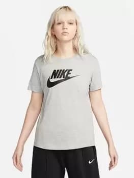 Nike Nsw Essential Icon Futura T-Shirt - Dark Grey, Size XS, Women