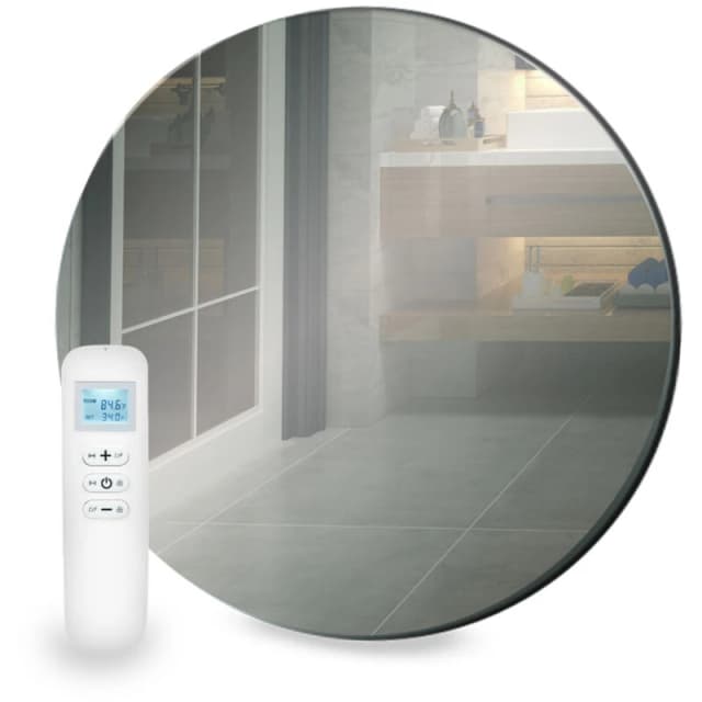 Mirrorstone 320W Round Mirrored WiFi Infrared Heating Panel, White MIR-320W-RD