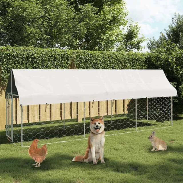 VIDAXL Outdoor Dog Kennel with Roof 400x100x150cm Vidaxl 8720286705063