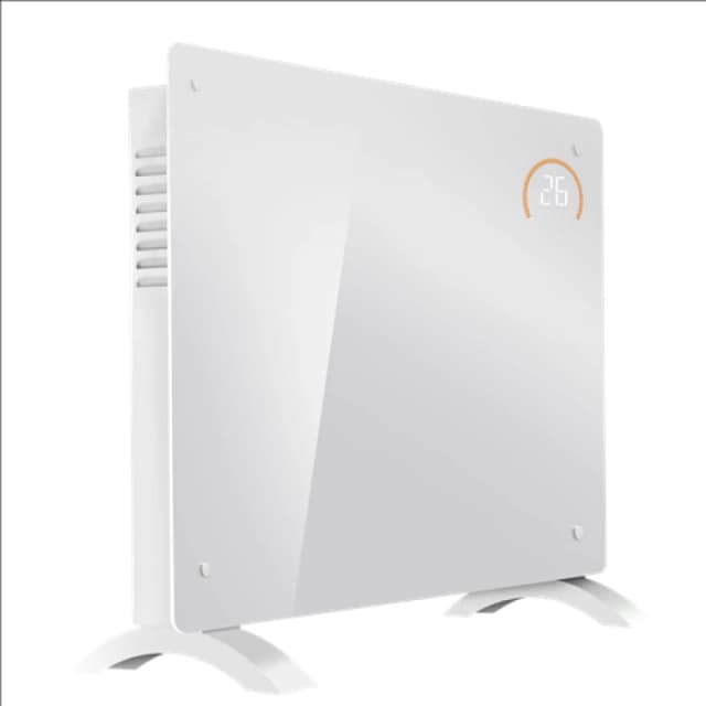 Baridi Electric Glass Panel Heater, 1500W, Thermostat Controlled 24Hr 7 Day Timer, WiFi Enabled, Remote Control, White