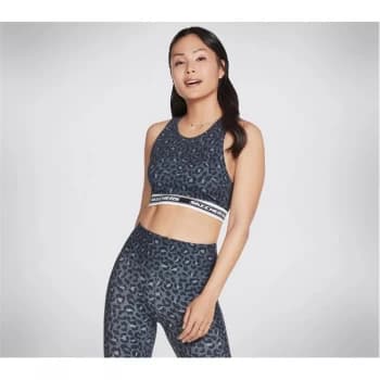 Skechers Midnight Leopard Crop Bra - Black