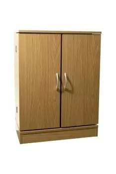 'Columbus' Double Door 324 Cd 213 DVD Media Storage Cabinet Oak