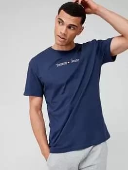 Tommy Jeans TJM Classic Linear Logo T-Shirt - Twilight Navy, Twilight Navy, Size 2XL, Men