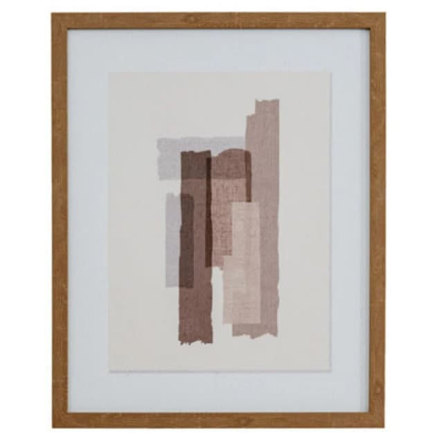 Hill Interiors Terran Art Mounted In Wooden Frame - Wood - L2 X W40 X H50 Cm - Multi-Coloured