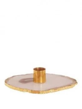 Premier Housewares Agata Grey / Gold Candle Holder