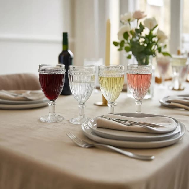 Premier Housewares Auclair Set Of Four Wine Glasses Clear unisex