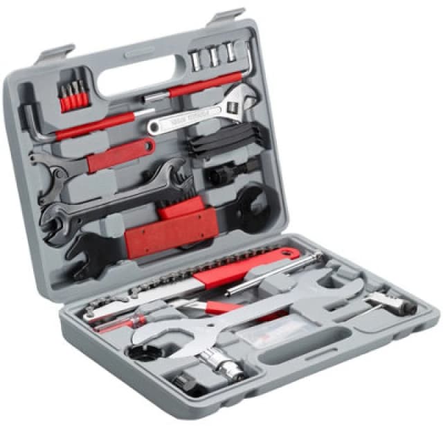 Tectake 50 Piece Bike Tool Kit - Bike Tool Kit Tool Set - Grey