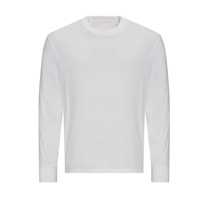 AWDis AWDis Men Oversized Long-Sleeved T-Shirt in White Size: Small White S Male 5063470373086