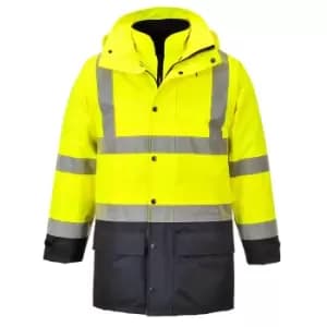 Oxford Weave 300D Class 3 Hi Vis 5-in1 Executive Jacket Yellow / Navy XS