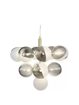 Bhs Emile 13 Light Pendant Brass/Smoke/Opal