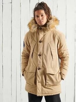 Superdry Everest Parka Coat, Beige Size M Men