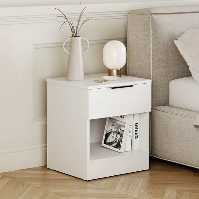 Lassic Trega 1 Drawer Bedside Chest White unisex 1 Drawer