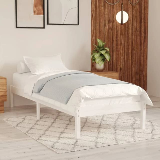 VIDAXL Vidaxl - 810003 Bed Frame without Mattress White Solid Wood 90x200cm 8720286762295