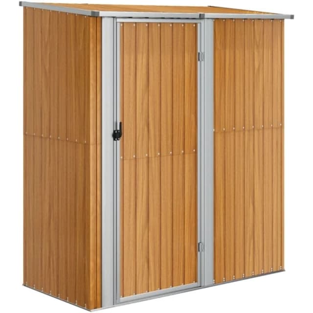 vidaXL Garden Shed 180.5x97x209.5cm Galvanised Steel, Brown 150906
