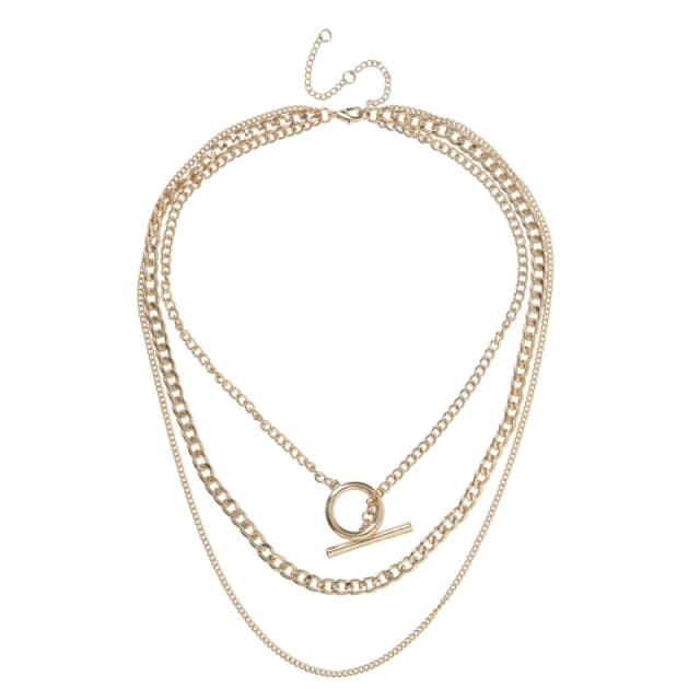 Miso Layered Chain Necklace - Gold Gold One Size