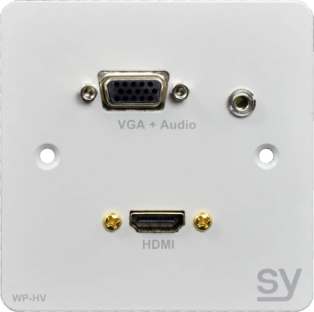 SY Electronics SY-WP-HV-BW socket-outlet HDMI + VGA + 3.5mm White