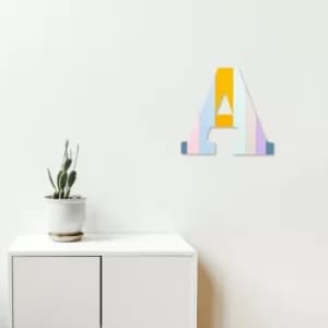 Alphabet A Multicolor Decorative Wooden Wall Accessory