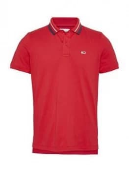 Tommy Jeans Tjm Classics Tipped Stretch Polo Shirt - Red