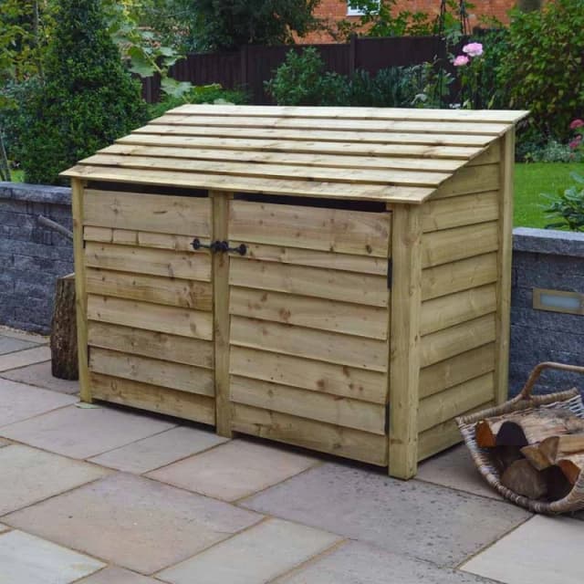 Rutland County Garden Furniture Ltd Hambleton 4ft Log Store with Doors, L80 x W180 x H128cm - Light Green Light Green Unisex