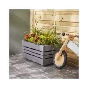 Geteborg Outdoor Rectangular Wooden Planter 62cm - Grey - Cerland