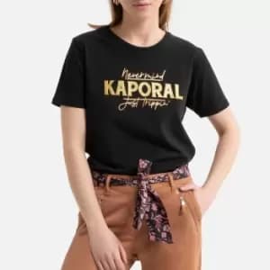 Glitter Logo Print T-Shirt in Cotton with Short Sleeves