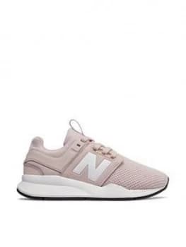 New Balance 247 Lace Children Trainers PinkWhite Size 1