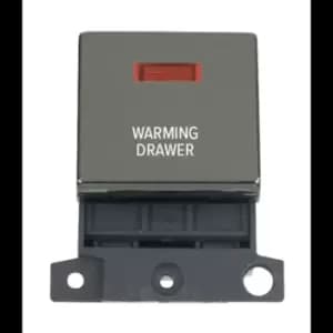 Click Scolmore MiniGrid 20A Double-Pole Ingot & Neon Warming Drawer Switch Black Nickel - MD023BN-WDR