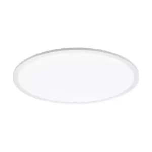 Flush Ceiling Light Colour White Shade Round White Plastic Bulb LED 30W Included