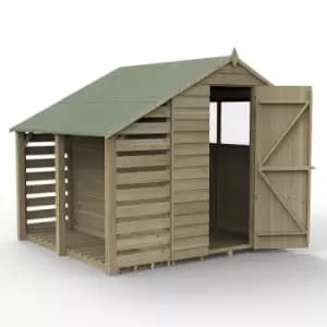 7a x 5a Forest 4Life 25yr Guarantee Overlap Pressure Treated Apex Wooden Shed with Lean To (2.18m x 2.31m)