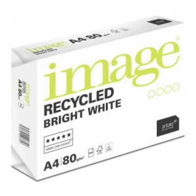 Image Recycled Bright White A4 80gsm Copier Paper 2500 Sheets (5 Reams)