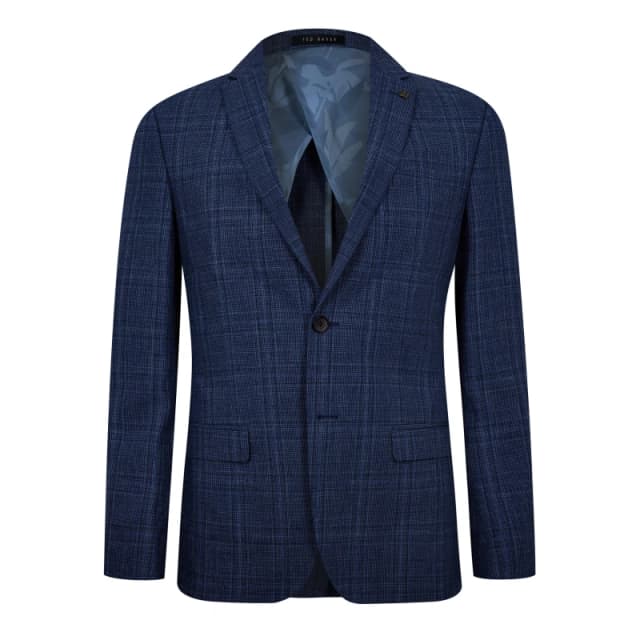 Ted Baker Octant Slim Fit Check Jacket - Blue Blue M