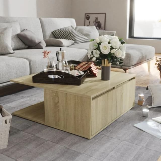 VIDAXL Coffee Table Sonoma Oak 80x80x31cm Engineered Wood Vidaxl 8720286560808