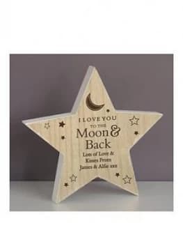 Personalised Moon & Back Wooden Star