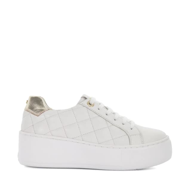 Dune London Elizas Quilted Wedge Heel Trainers White female UK 4