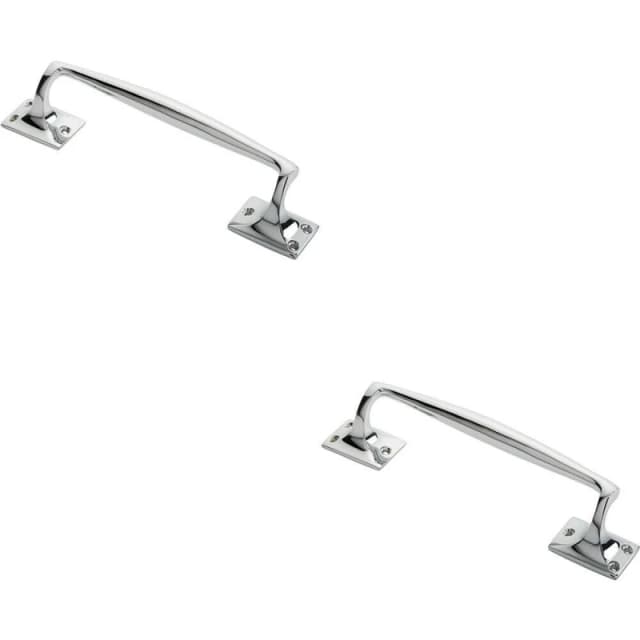 Loops 2x One Piece Door Pull Handle 250mm Length 54mm Projection Polished Chrome Multi unisex