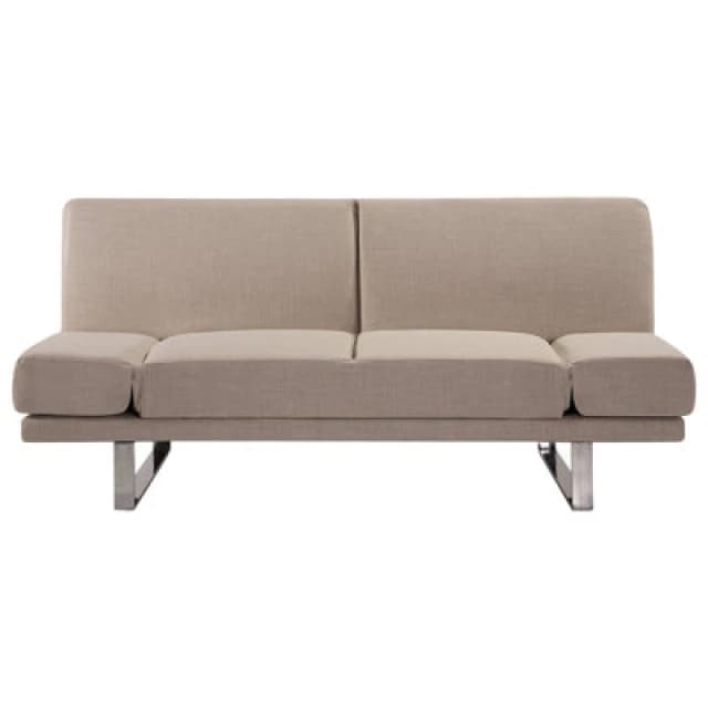 Beliani Sofa Bed 2 Seater York Fabric Beige