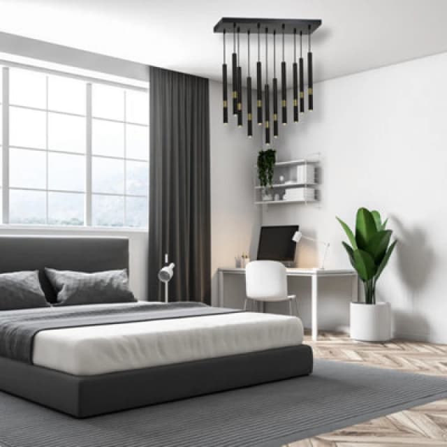 Milagro Cluster Pendant Lamp Monza Black / Gold 11xG9 8W