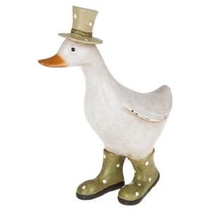 David's Polka Dot Duck Hat Green Ornament