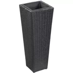 Garden Raised Bed 30x30x80cm Poly Rattan Black Vidaxl Black
