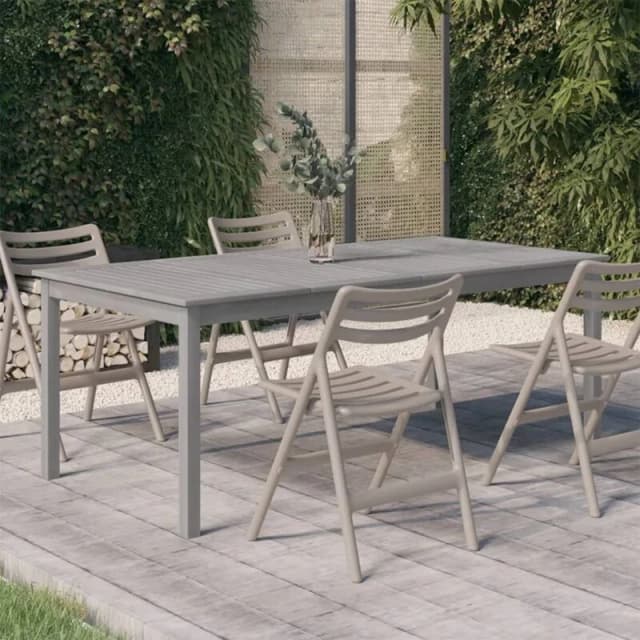 VIDAXL Garden Table Grey 200x100x75cm Solid Wood Acacia Vidaxl 8720286876329