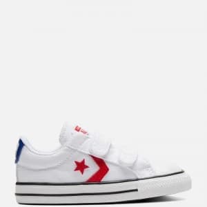 Converse Toddlers Star Player Ox Velcro Trainers - White/University Red - UK 4 Baby