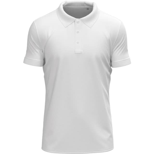 Stedman Stedman Men Stretch Polo Shirt in White Size: Small White S Male 5063703705677