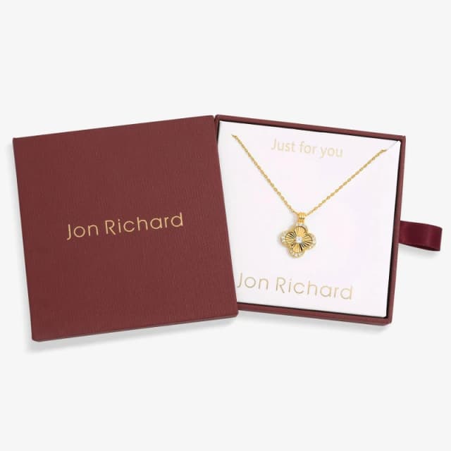 Jon Richard 18K Gold Plated Clover Pendant - Gift Box Gold female One Size