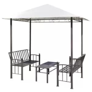 Vidaxl Garden Pavilion With Table And Benches 2.5X1.5X2.4 M