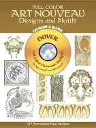 full color art nouveau designs and motifs cd rom and book