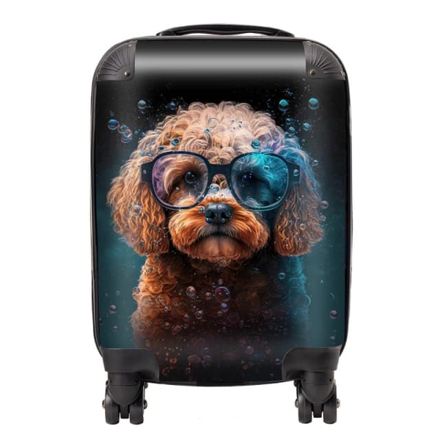 Warren Reed - Designer Cavapoo Dog Face Splashart Suitcase Size: Large Multicolor Unisex Large