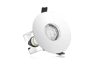 Integral Evofire IP65 Round Chrome 70-100mm Cutout Downlight with GU10 Holder & Insulation Guard - ILDLFR70D020